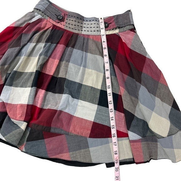 Twenty One Woman’s Red White and Black High Waist Fully Lined Plaid Skirt Size M - Picture 8 of 11